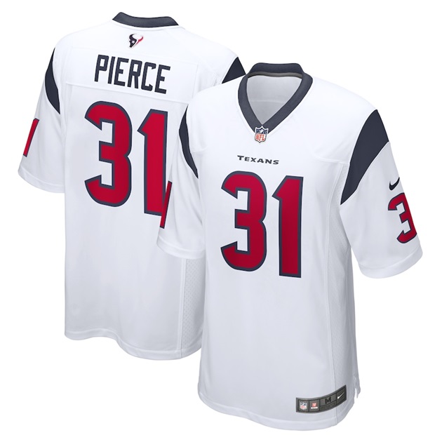 mens nike dameon pierce white houston texans game player jersey